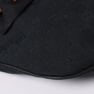 極美品 GUCCI グッチ スカーフ ワンショルダー GGキャンバス ショルダーバッグ ブラック 155562 ゴールド金具 中古 4a002074