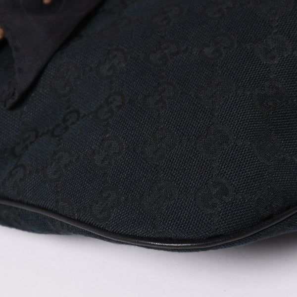 極美品 GUCCI グッチ スカーフ ワンショルダー GGキャンバス ショルダーバッグ ブラック 155562 ゴールド金具 中古 4a002074