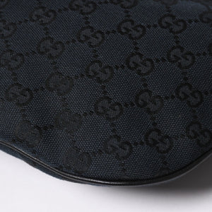 極美品 GUCCI グッチ スカーフ ワンショルダー GGキャンバス ショルダーバッグ ブラック 155562 ゴールド金具 中古 4a002074