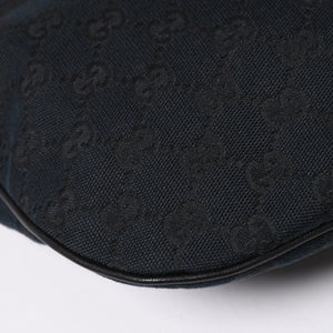 極美品 GUCCI グッチ スカーフ ワンショルダー GGキャンバス ショルダーバッグ ブラック 155562 ゴールド金具 中古 4a002074