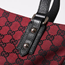 画像をギャラリービューアに読み込む, 極美品 GUCCI グッチ ハンドバッグ ワインレッド ブラック 272392 GGキャンバス シルバー金具 中古 4a002082
