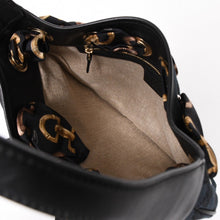 画像をギャラリービューアに読み込む, 極美品 GUCCI グッチ スカーフ ワンショルダー GGキャンバス ショルダーバッグ ブラック 155562 ゴールド金具 中古 4a002074