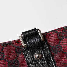 画像をギャラリービューアに読み込む, 極美品 GUCCI グッチ ハンドバッグ ワインレッド ブラック 272392 GGキャンバス シルバー金具 中古 4a002082