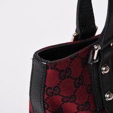 画像をギャラリービューアに読み込む, 極美品 GUCCI グッチ ハンドバッグ ワインレッド ブラック 272392 GGキャンバス シルバー金具 中古 4a002082
