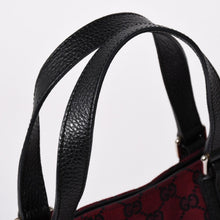 画像をギャラリービューアに読み込む, 極美品 GUCCI グッチ ハンドバッグ ワインレッド ブラック 272392 GGキャンバス シルバー金具 中古 4a002082