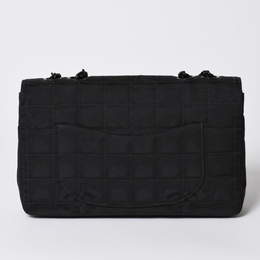 極美品 CHANEL シャネル ニュートラベルライン Sフラップ Wチェーンショルダーバッグ A15285 7番台 ココマーク チョコバー 中古 4a002412
