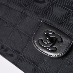 Very Good Condition CHANEL New Travel Line S Flap W Chain Shoulder Bag A15285 7th Series Coco Mark Chocolate Bar Used 4a002412