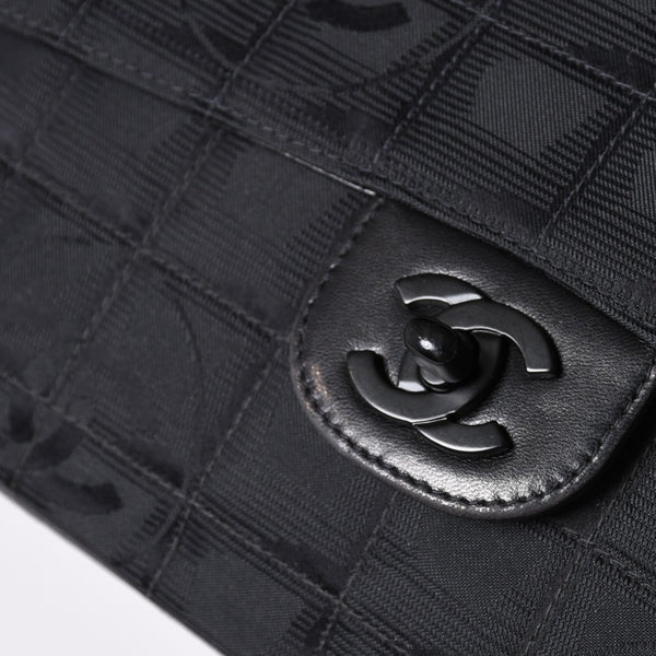 Very Good Condition CHANEL New Travel Line S Flap W Chain Shoulder Bag A15285 7th Series Coco Mark Chocolate Bar Used 4a002412
