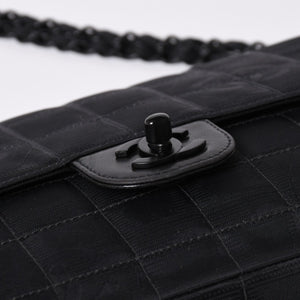 Very Good Condition CHANEL New Travel Line S Flap W Chain Shoulder Bag A15285 7th Series Coco Mark Chocolate Bar Used 4a002412