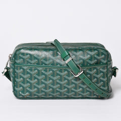 GOYARD Cup Vert PM Shoulder Bag Green PVC Leather Silver Hardware Good Condition Used 4a002398