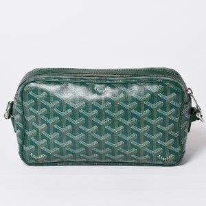 GOYARD Cup Vert PM Shoulder Bag Green PVC Leather Silver Hardware Good Condition Used 4a002398