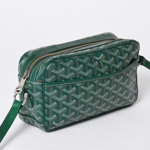 GOYARD Cup Vert PM Shoulder Bag Green PVC Leather Silver Hardware Good Condition Used 4a002398