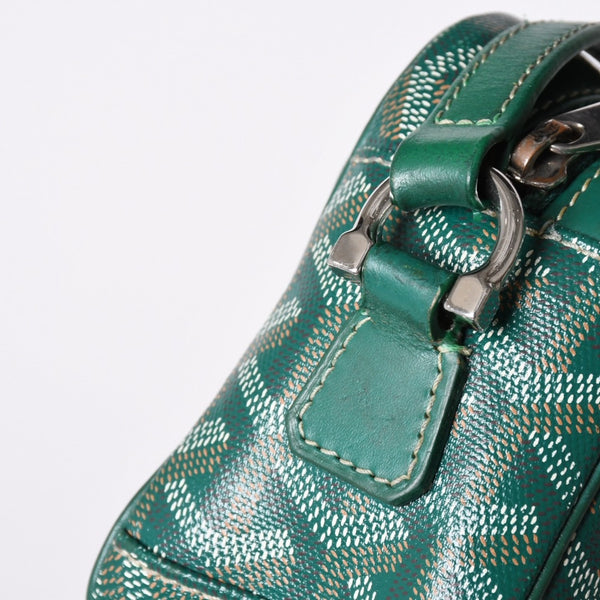 GOYARD Cup Vert PM Shoulder Bag Green PVC Leather Silver Hardware Good Condition Used 4a002398