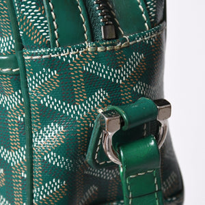 GOYARD Cup Vert PM Shoulder Bag Green PVC Leather Silver Hardware Good Condition Used 4a002398