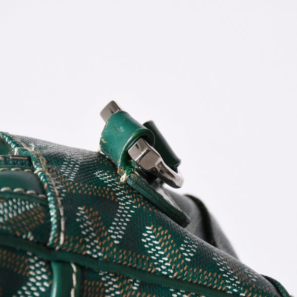 GOYARD Cup Vert PM Shoulder Bag Green PVC Leather Silver Hardware Good Condition Used 4a002398