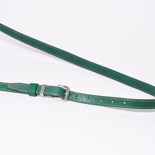GOYARD Cup Vert PM Shoulder Bag Green PVC Leather Silver Hardware Good Condition Used 4a002398