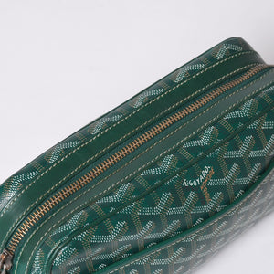 GOYARD Cup Vert PM Shoulder Bag Green PVC Leather Silver Hardware Good Condition Used 4a002398