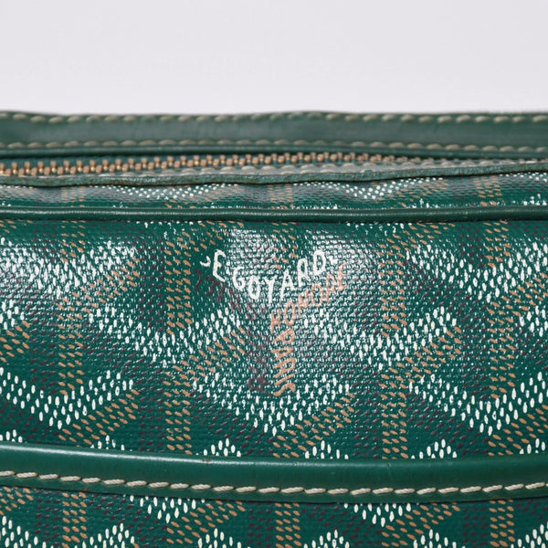 GOYARD Cup Vert PM Shoulder Bag Green PVC Leather Silver Hardware Good Condition Used 4a002398