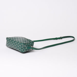GOYARD Cup Vert PM Shoulder Bag Green PVC Leather Silver Hardware Good Condition Used 4a002398