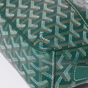 GOYARD Cup Vert PM Shoulder Bag Green PVC Leather Silver Hardware Good Condition Used 4a002398