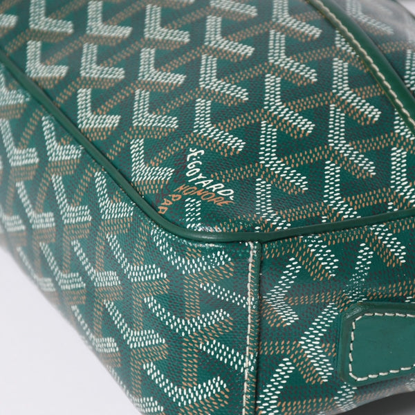 GOYARD Cup Vert PM Shoulder Bag Green PVC Leather Silver Hardware Good Condition Used 4a002398