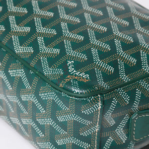 GOYARD Cup Vert PM Shoulder Bag Green PVC Leather Silver Hardware Good Condition Used 4a002398
