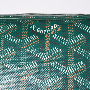 GOYARD Cup Vert PM Shoulder Bag Green PVC Leather Silver Hardware Good Condition Used 4a002398