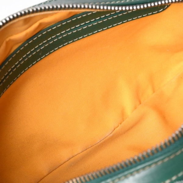 GOYARD Cup Vert PM Shoulder Bag Green PVC Leather Silver Hardware Good Condition Used 4a002398