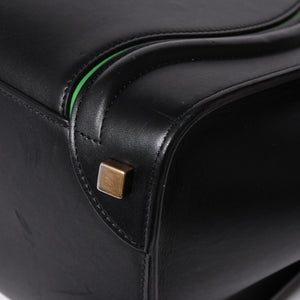 極美品 CELINE セリーヌ ラゲージマイクロショッパー ショルダーバッグ ハンドバッグ ブラック カーフスキン ボックスカーフ ゴールド金具 177423AAA 廃盤 中古 4a002087