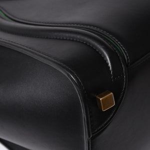 極美品 CELINE セリーヌ ラゲージマイクロショッパー ショルダーバッグ ハンドバッグ ブラック カーフスキン ボックスカーフ ゴールド金具 177423AAA 廃盤 中古 4a002087