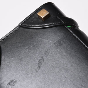 極美品 CELINE セリーヌ ラゲージマイクロショッパー ショルダーバッグ ハンドバッグ ブラック カーフスキン ボックスカーフ ゴールド金具 177423AAA 廃盤 中古 4a002087