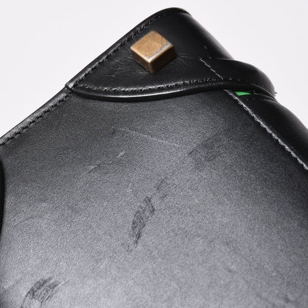 極美品 CELINE セリーヌ ラゲージマイクロショッパー ショルダーバッグ ハンドバッグ ブラック カーフスキン ボックスカーフ ゴールド金具 177423AAA 廃盤 中古 4a002087