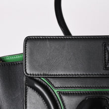 画像をギャラリービューアに読み込む, 極美品 CELINE セリーヌ ラゲージマイクロショッパー ショルダーバッグ ハンドバッグ ブラック カーフスキン ボックスカーフ ゴールド金具 177423AAA 廃盤 中古 4a002087