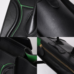 極美品 CELINE セリーヌ ラゲージマイクロショッパー ショルダーバッグ ハンドバッグ ブラック カーフスキン ボックスカーフ ゴールド金具 177423AAA 廃盤 中古 4a002087