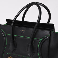 画像をギャラリービューアに読み込む, 極美品 CELINE セリーヌ ラゲージマイクロショッパー ショルダーバッグ ハンドバッグ ブラック カーフスキン ボックスカーフ ゴールド金具 177423AAA 廃盤 中古 4a002087