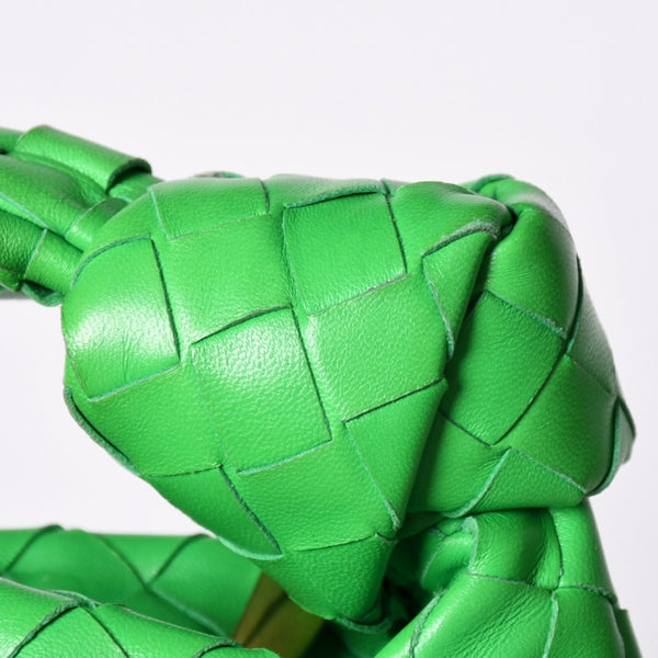 極美品 BOTTEGAVENETA ボッテガヴェネタ MINI JODIE ミニ ジョディ ハンドバッグ 651876 イントレチャート グリーン 中古 4a002379
