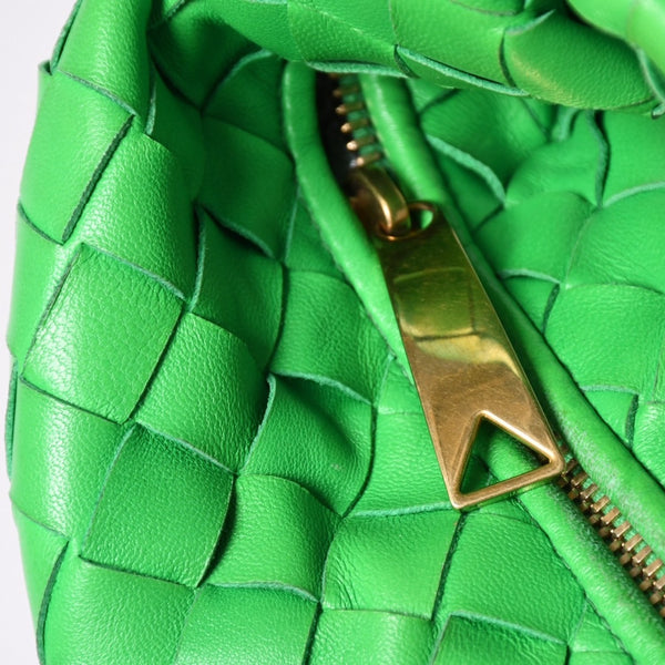極美品 BOTTEGAVENETA ボッテガヴェネタ MINI JODIE ミニ ジョディ ハンドバッグ 651876 イントレチャート グリーン 中古 4a002379