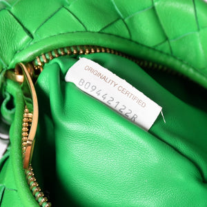 極美品 BOTTEGAVENETA ボッテガヴェネタ MINI JODIE ミニ ジョディ ハンドバッグ 651876 イントレチャート グリーン 中古 4a002379