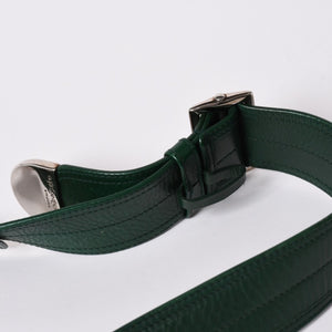 Very Good Condition SAINT LAURENT Rive Gauche Leather Hobo Shoulder Bag Tom Ford Period Early 2000s Green Leather Pleated Drawstring 120436 001998 Used 4a002095