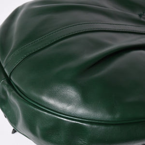 Very Good Condition SAINT LAURENT Rive Gauche Leather Hobo Shoulder Bag Tom Ford Period Early 2000s Green Leather Pleated Drawstring 120436 001998 Used 4a002095