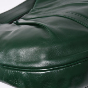 Very Good Condition SAINT LAURENT Rive Gauche Leather Hobo Shoulder Bag Tom Ford Period Early 2000s Green Leather Pleated Drawstring 120436 001998 Used 4a002095