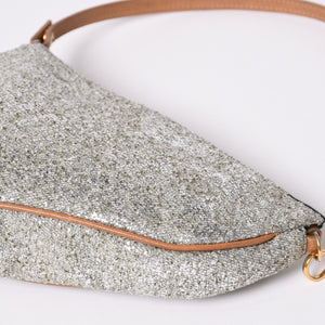 極美品 Christian Dior クリスチャンディオール サドルポーチ アクセサリーポーチ MC0031 キャンバス レザー シルバー ゴールド金具 中古 4a002089