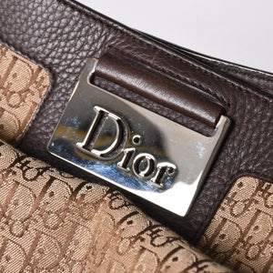 Christian Dior Trotter Canvas Street Chic Shoulder Bag Trotter Pattern Beige Brown 13-BM-0075 Monogram Good Condition Used 4a002101