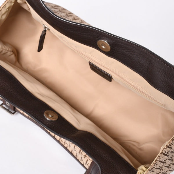 Christian Dior Trotter Canvas Street Chic Shoulder Bag Trotter Pattern Beige Brown 13-BM-0075 Monogram Good Condition Used 4a002101