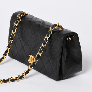 CHANEL Full Flap Mini Matelasse 19 S Chain Shoulder Bag A2300 No. 1 Coco Mark Lambskin Gold Hardware Good Condition Used 4a002130