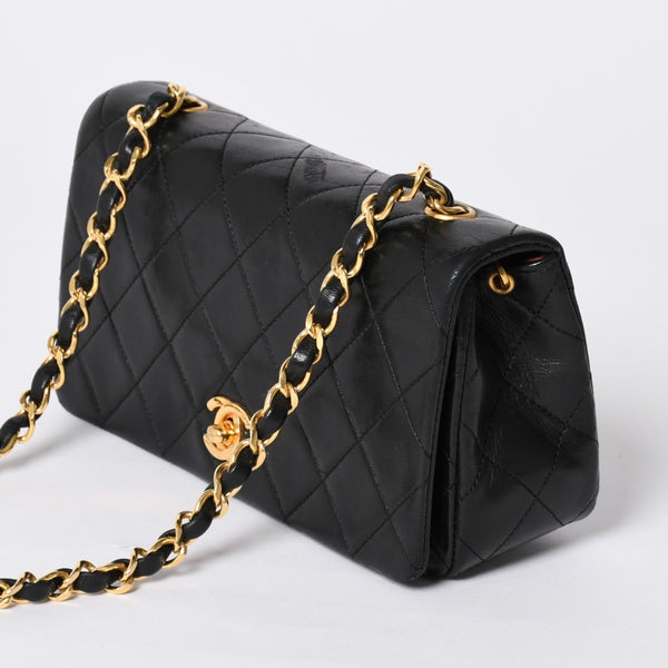 CHANEL Full Flap Mini Matelasse 19 S Chain Shoulder Bag A2300 No. 1 Coco Mark Lambskin Gold Hardware Good Condition Used 4a002130
