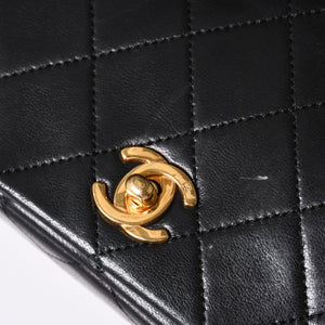 CHANEL Full Flap Mini Matelasse 19 S Chain Shoulder Bag A2300 No. 1 Coco Mark Lambskin Gold Hardware Good Condition Used 4a002130