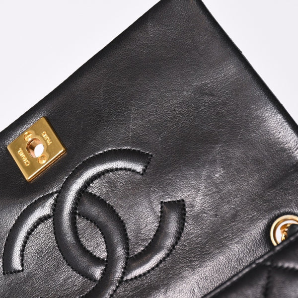 CHANEL Full Flap Mini Matelasse 19 S Chain Shoulder Bag A2300 No. 1 Coco Mark Lambskin Gold Hardware Good Condition Used 4a002130