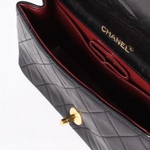 CHANEL Full Flap Mini Matelasse 19 S Chain Shoulder Bag A2300 No. 1 Coco Mark Lambskin Gold Hardware Good Condition Used 4a002130