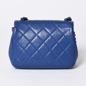 極美品 CHANEL シャネル Sフラップ Sチェーンショルダーバッグ AS1784 29番台 ココマーク キャビアスキン ブルー 中古 4a002129